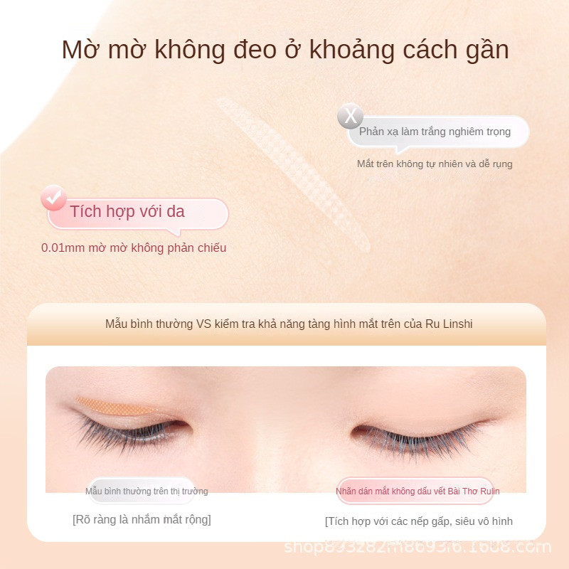 Matte Double Eyelid Sticker Nữ Matte Swollen Eye Foam Tự Nhiên Vô Hình Đôi Mắt Miếng Dán Màu Da Giảm Tự Dính Mắt