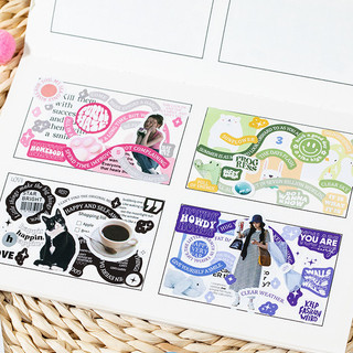 Cdaily|3 miếng dán văn bản ins sổ tay dán diy trang trí cắt dán chất liệu tiếng anh miếng dán tự dính dán