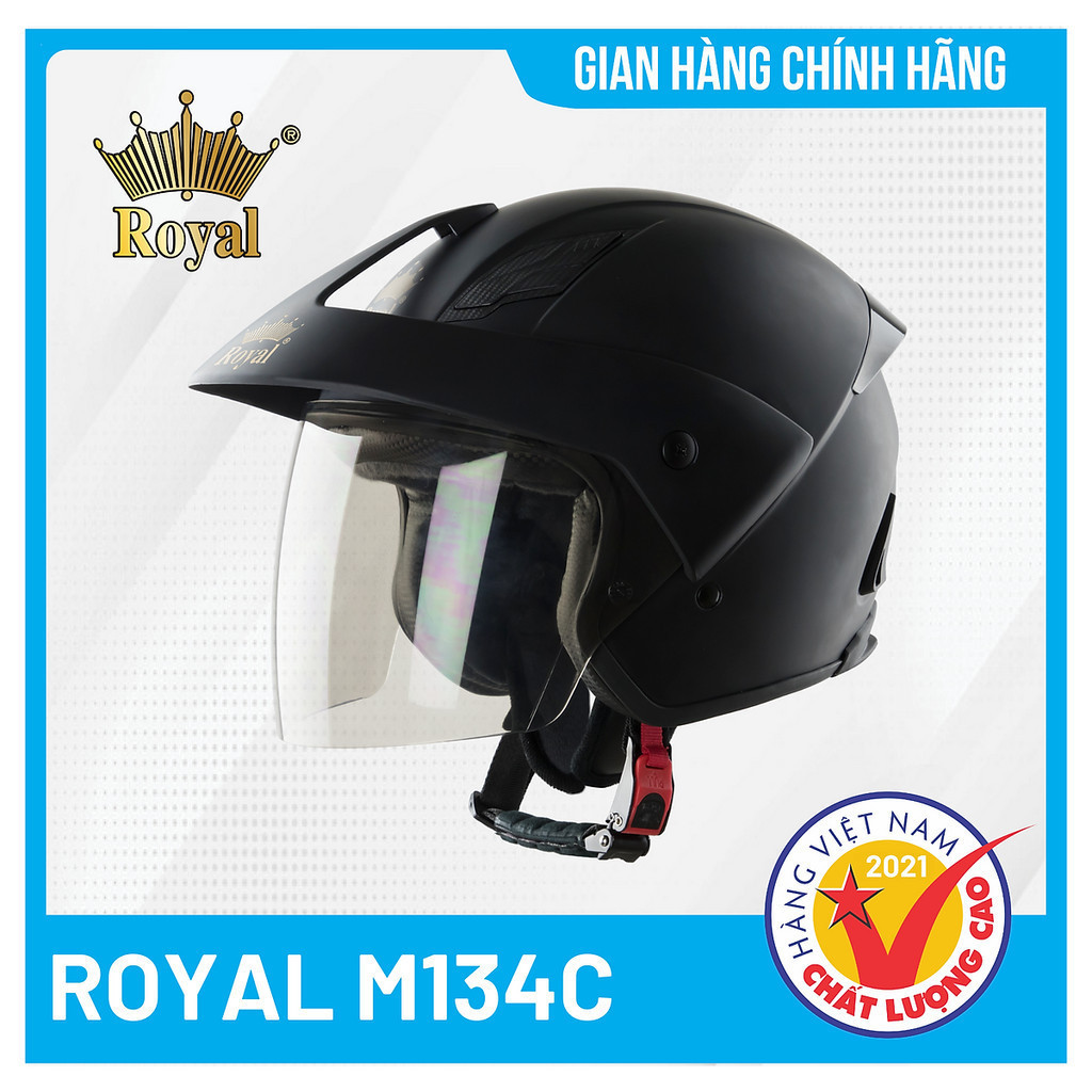 Nón Bảo Hiểm 3/4 Royal M134C Thời Trang + Túi Đựng Nón và Tem KYT