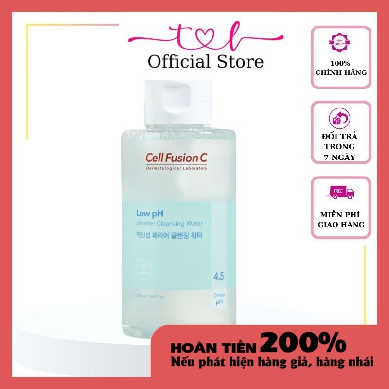 Nước rửa mặt làm sạch an toàn 3 trong 1, duy trì PH lý tưởng- Low pH pHarrier Cleansing Water - Cell Fusion C Expert