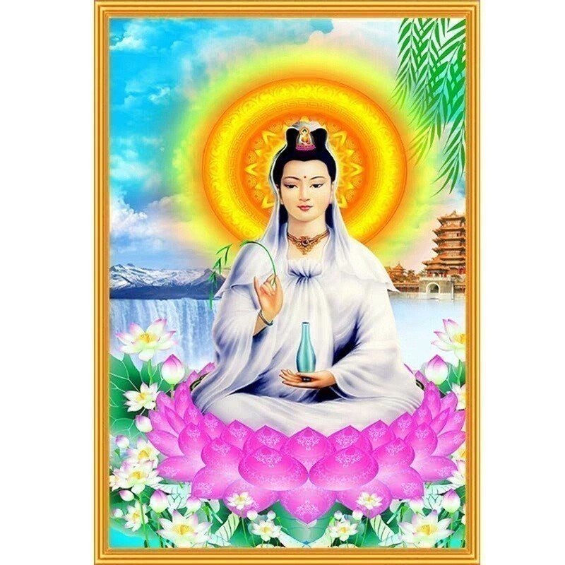 Yoyo D5 Trang trí mới tại nhà Tranh kim cương Tượng Phật Bồ Tát Quan Âm có thể tùy chỉnhZJ48