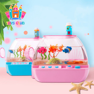 Simulation electric fishs tank toys set interesting kids aquarium fishing play toys interactive game children birthday gift