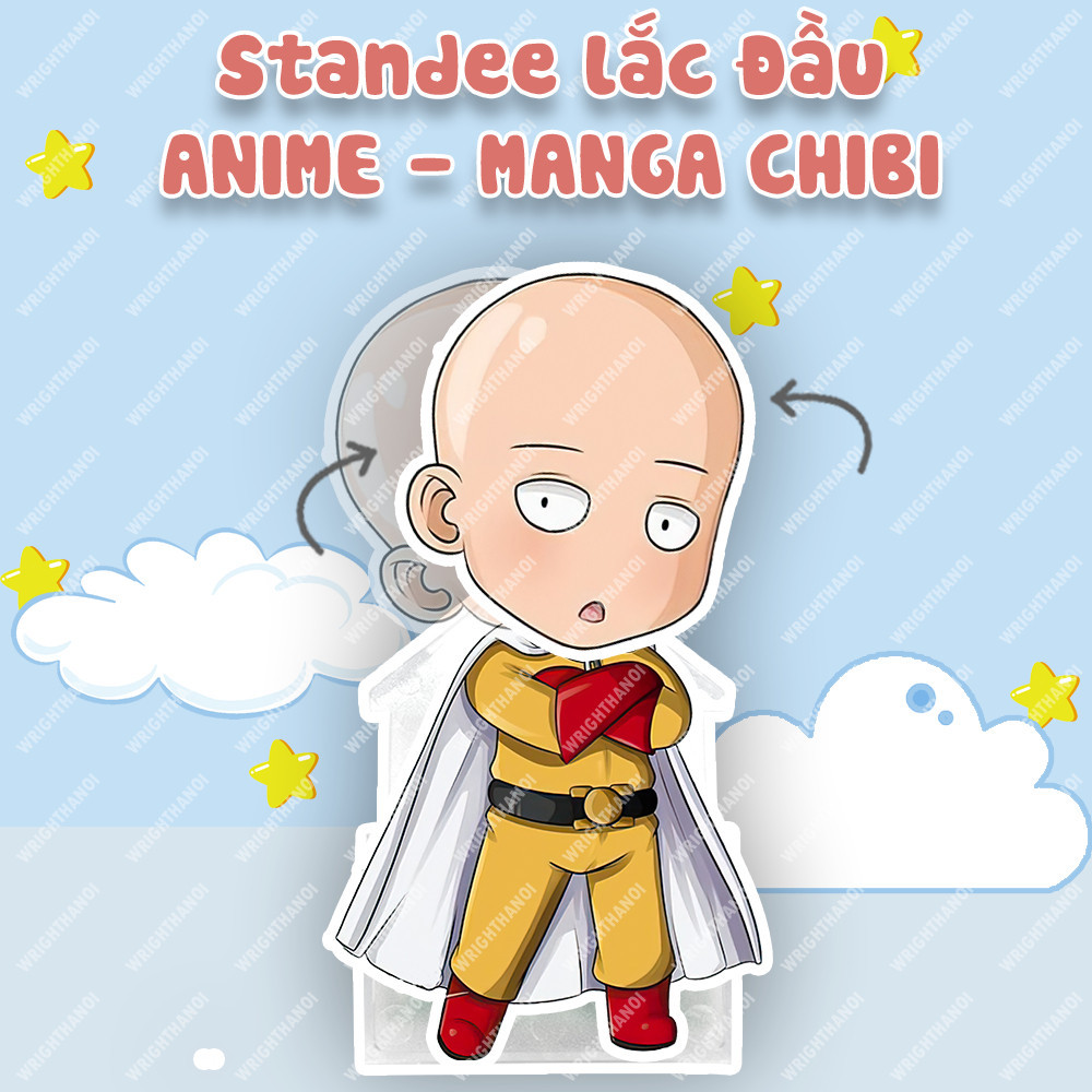 Standee Lắc Đầu One Punch Man Saitama Genos Sonic Garou Anime Manga Nhật Bản Chibi Cute MK_ĐK