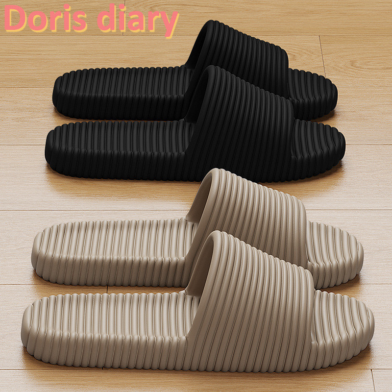 【Doris diary】Dép EVA để tắm phòng tắm gia đình, dép đế mềm sọc chống trượt