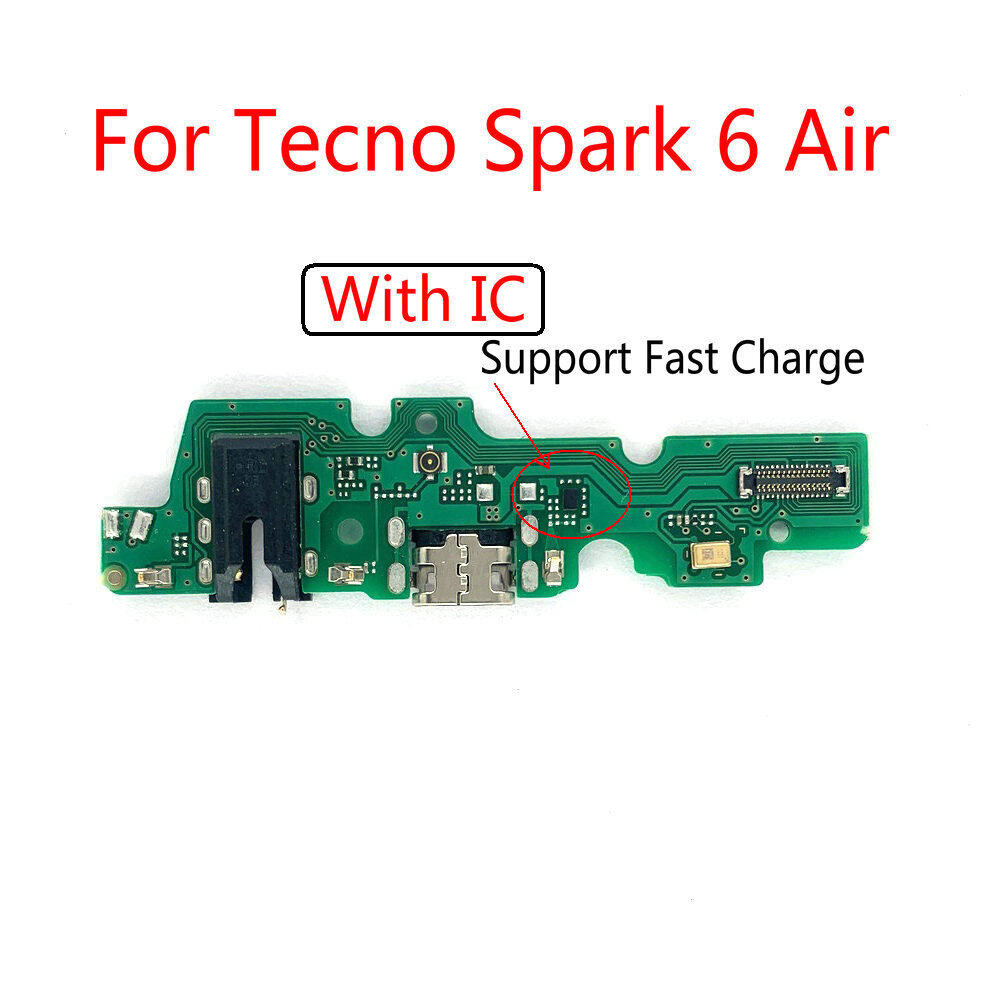 Dành Cho Tecno Spark 6 Air KE6 KE6j USB Bảng Sạc Dock Cổng Sạc Cắm Tai Nghe Jack Âm Thanh Micro MIC 