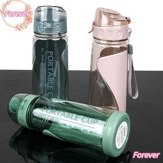 Bình nước nhựa trong suốt chống rò rỉ 500ml tiện lợi cho du lịch/ tập gym