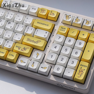 xiaozhubangchu Pikachu keycap MOA chiều cao PBT keycap năm mặt thăng hoa dễ thương tùy chỉnh bộ keycap cá tính