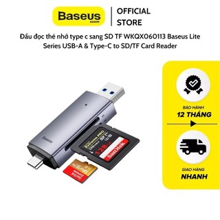 Đầu đọc thẻ nhớ type c sang sd tf wkqx060113 baseus lite series usb-a & type-c to sd/tf card reader