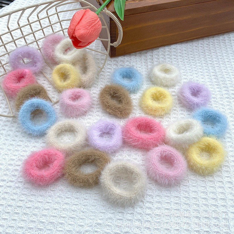 [ sẵn sll ] Cột tóc lông mềm mịn 4.5cm co giãn mới búi tóc không đau đầu