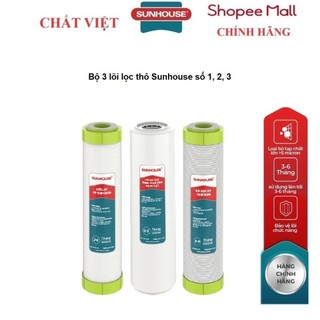 Combo lõi lọc nước số 1, 2 ,3 sunhouse shrll1 shrll2 shrll3
