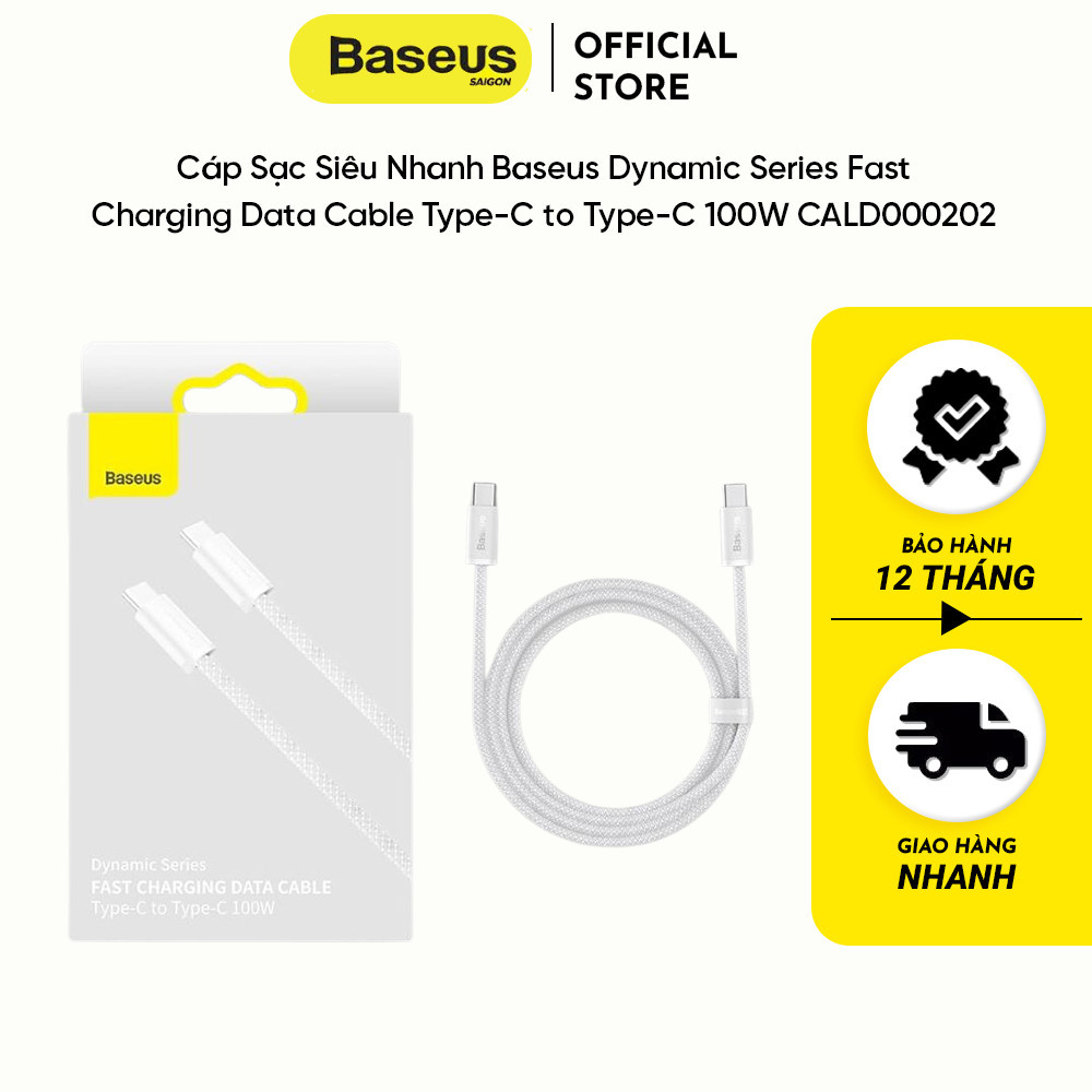 Cáp sạc siêu nhanh Baseus dynamic series fast charging data cable Type-C to Type-C 100W CALD000202