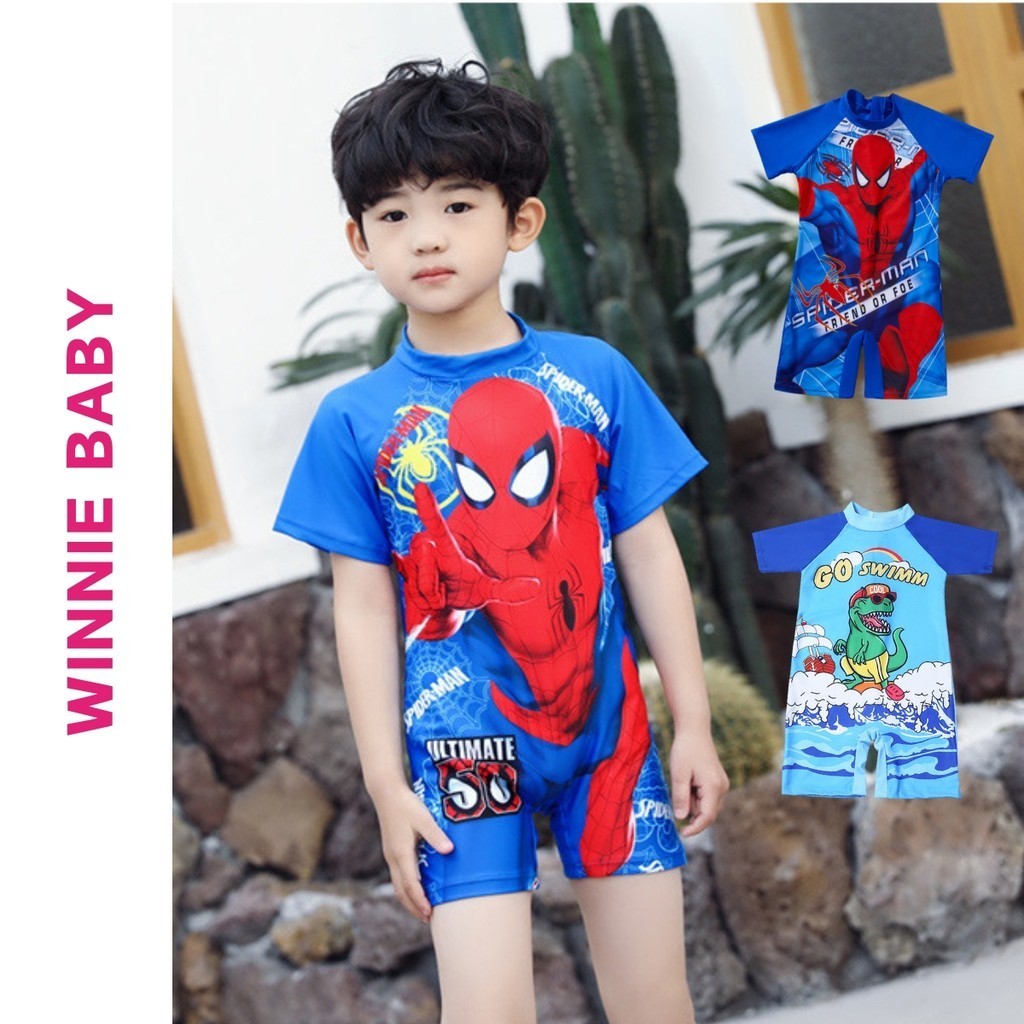 Đồ Bơi Liền Thân Trẻ Em, Áo Bơi Cho BÉ TRAI Hoạ Tiết Siêu Nhân Hàng Cao Cấp Loại 1