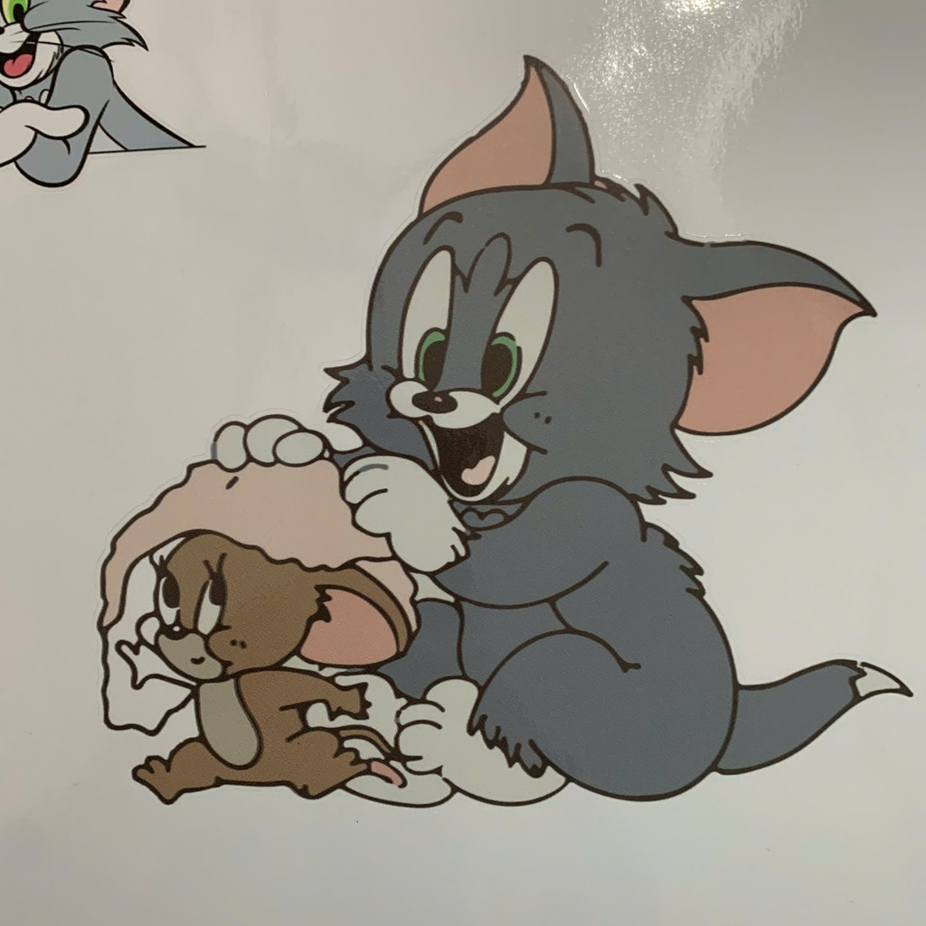 Tem Dán Hoạt Hình Tom&Jerry Chống Trầy Xước Cho Xe Hơi Xe Máy (SL:1 Tem)