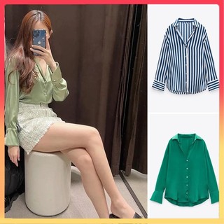  Áo sơ mi lụa Satin hình chữ V phong cách mới2197226 8741036 8741236