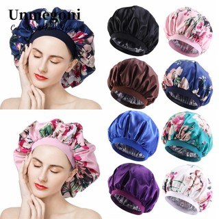 Unmegoni mới về] Mũ vải satin viền lụa bản to mềm mại thoải mái dùng đội khi ngủ cho nữ