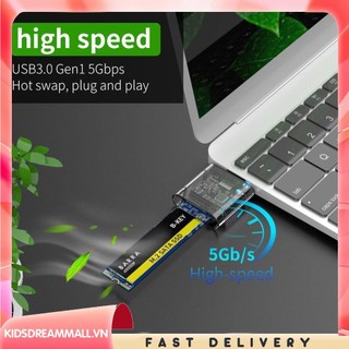 [Kidsdreammall.vn] Vỏ SSD M2 Khung gầm SATA Bộ chuyển đổi USB3.0 tốc độ cao Hộp đĩa SSD thế hệ 1 5Gbps
