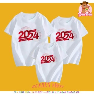 HOT HOT áo thun tết 2024 chất cotton mịn mát, áo tết gia đình 3/4/5 người, áo team nhóm tết cho đại gia đình