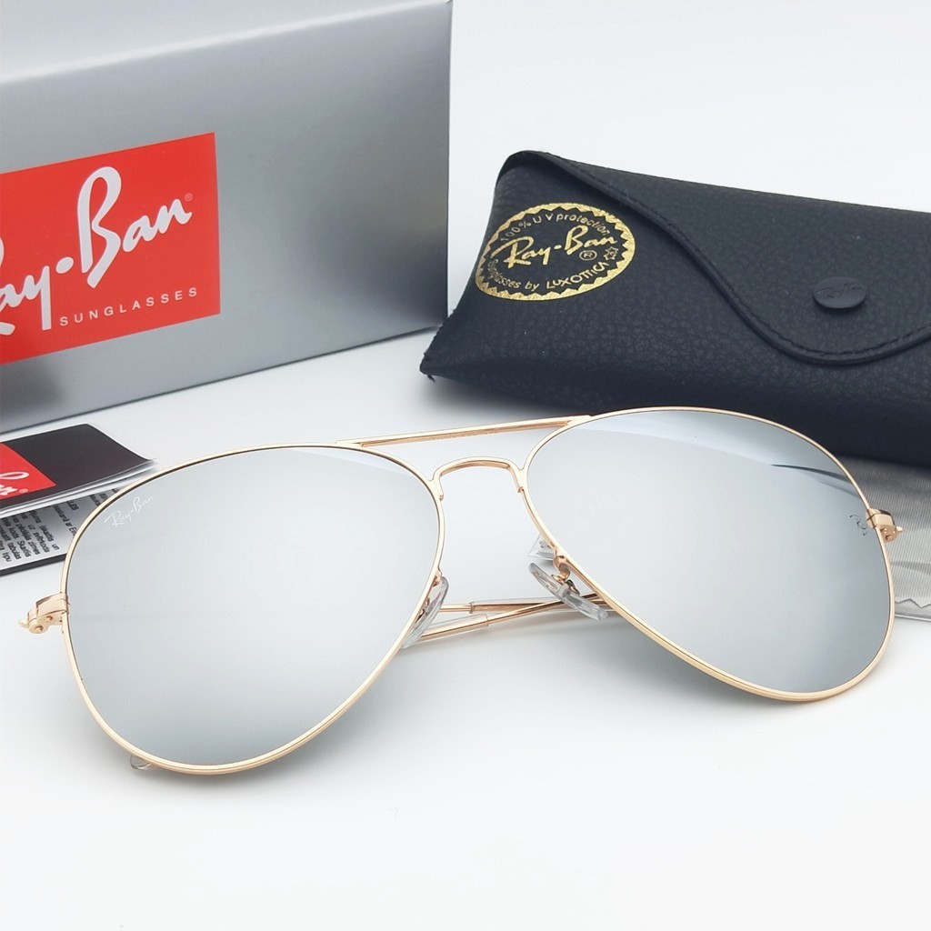 Rayban Pilot Rb3025 Kim Loại Bảo Vệ Năng Lượng Mặt Trời 3026 Nhân Quả Nữ Sọc Pha Lê Ống Kính Nam