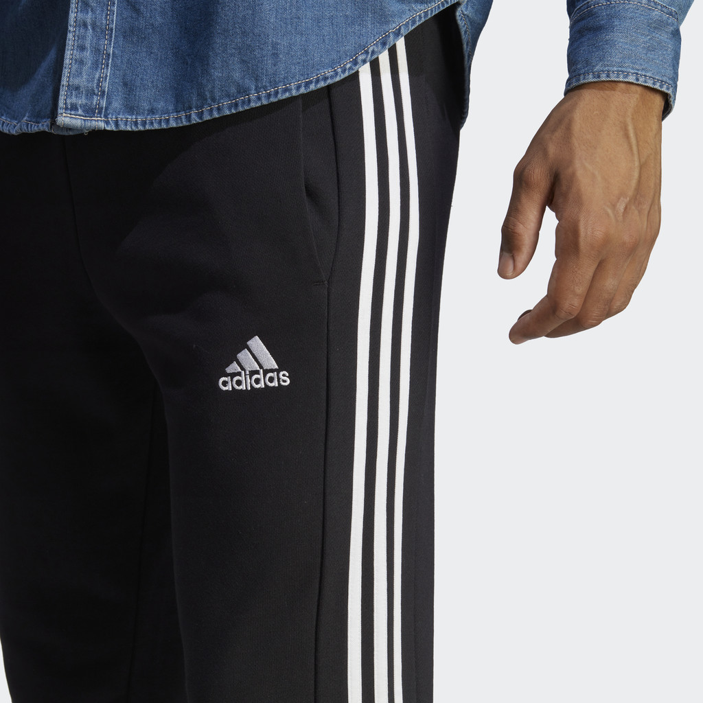 Adidas Phong cách sống Quần Ống Côn Vải Thun Da Cá 3 Sọc Essentials Nam Đen HA4337