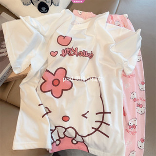 Hello Kitty Dễ Thương In Hình Bộ Đồ Ngủ Nữ Xuân Thu Sanrios KTCat Dài Tay Nhà Bộ Quần Áo Bé Gái Quà Tặng Sinh Nhật