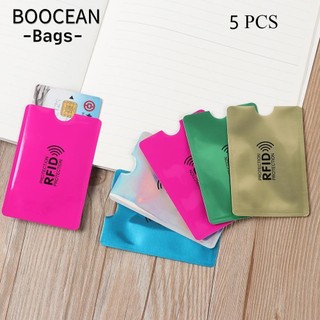 BOOCEAN Bộ 5 Hộp Đựng Thẻ Đầu Đọc Nhôm Chống Trộm Thẻ Tín Dụng Tay Ví