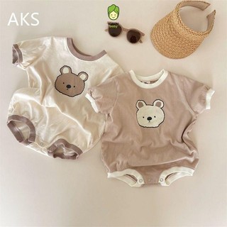 Body Chip Bé Gái, Bé Trai Từ 3-12kg KAMSAMITA Vải Thun Lạnh Hình In Gấu Dễ Thương, BodySuit Cho Bé Mặc Hè S416
