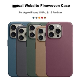 Ốp điện thoại Hoạt Hình Từ Tính FineWoven Sang Trọng Cho Apple iPhone 15 Pro Max 15Pro 15Plus Sạc Không Dây Thả Bảo Vệ Mặt Sau Có Hộp