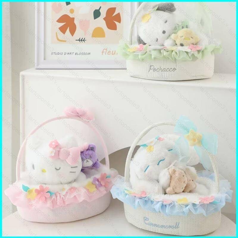 Star3 Sanrio Hello Kitty Cinnamoroll Pochacco Giỏ Hoa Và Ngủ Sang Trọng Búp Bê Quà Tặng Cho Bé Gái Trẻ Em Đồ Chơi Nhồi Bông