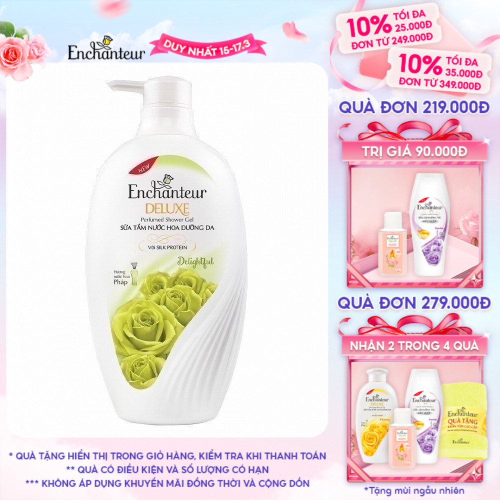 Sữa tắm nước hoa dưỡng da Enchanteur Delightful 650gr