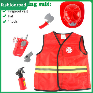1 bộ trang phục trẻ em mô phỏng trẻ em lính cứu hỏa vai trò cung cấp dụng cụ chơi nhà sáng tạo đồ chơi lính cứu hỏa theo chủ đề ý nghĩa