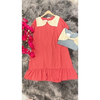 Váy Đũi Cổ Nơ Tay Bồng Chất Đũi Lụa