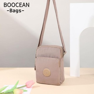  BOOCEAN Túi đeo vai Túi đeo chéo Mini bằng vải Nylon Ví điện thoại màu trơn chống nước thời trang dành cho nữ 