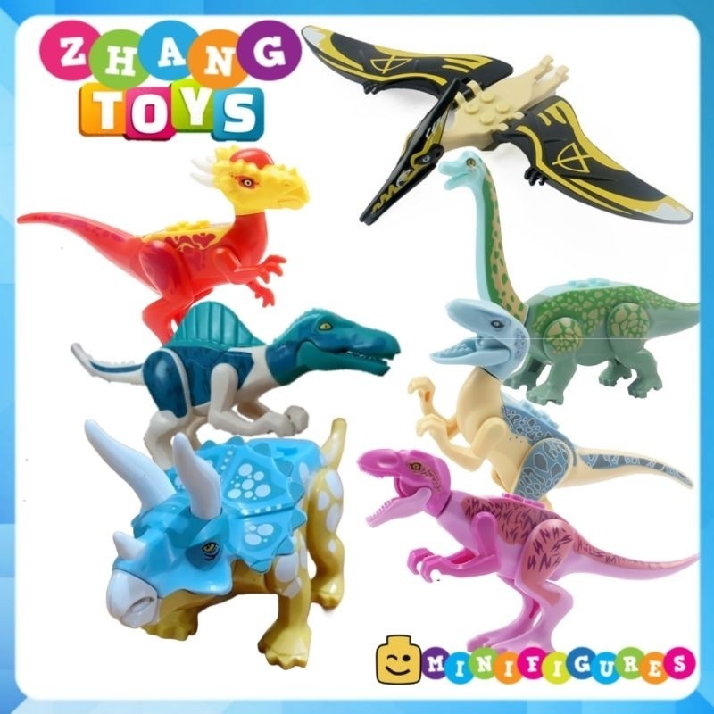 Mô hình khủng long Jurassic World Velociraptor Triceratops Tyrannosaurus dinosaur YG77087 Zhang Bric
