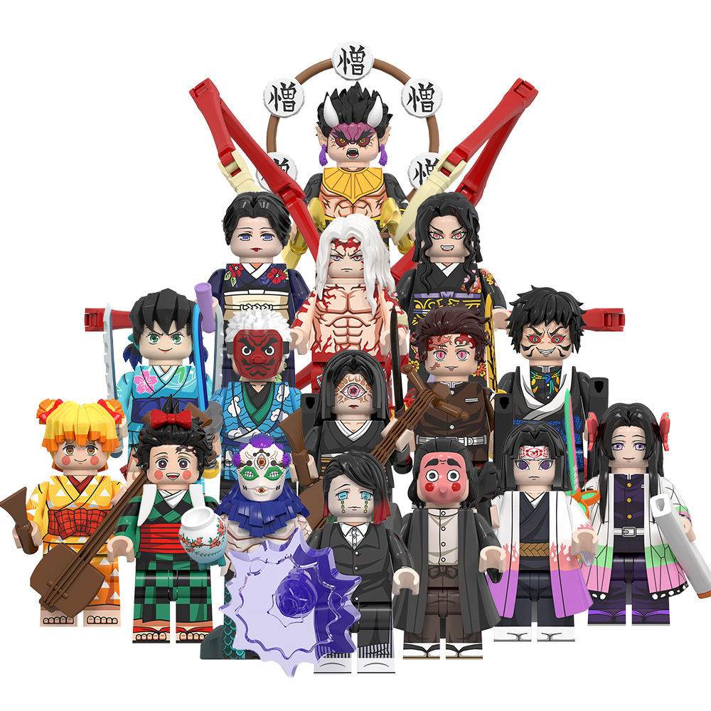 Tương thích với Lego Anime Series Demon Slayer Kamado Tanjiro Demon Dance Tsuji No Miserable Khối xây dựng Minifigure Đồ chơi