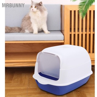 Mrbunny Hộp đựng rác cho mèo kèm theo Không gian rộng rãi Chống mùi hôi vệ sinh Kitty có nắp con trong nhà Màu xám