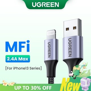 Dây cáp sạc nhanh UGREEN MFI chuyển đổi Lightning sang USB 2.4A thích hợp cho iPhone 12 13 14 Pro Max/ iPad mini 6/ 9