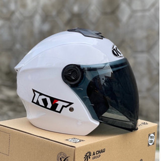 Mũ Bảo Hiểm 3/4 XH01 Trắng Bóng - SALE GIÁ SỐC (Bảo Hành 12 Tháng, Kèm Bộ Logo KYT, Mã Giảm Giá 10% Cho Đơn Sau)