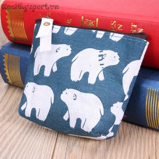 Thời Trang Nữ Hàn Quốc Dây Kéo Vải Di Động Chìa Khóa Đồng Xu Canvas Ví