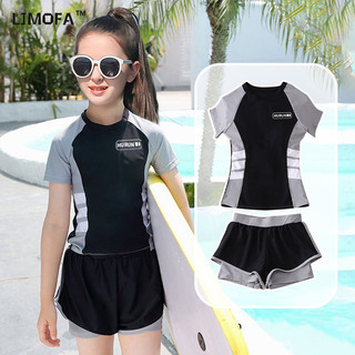 LJMOFA Trang phục bơi lội cho bé gái tuổi Teen Đồ bơi chống nắng 2 mảnh có độ đàn hồi cao Đồ bơi khô nhanh cho bé 6-16 tuổi