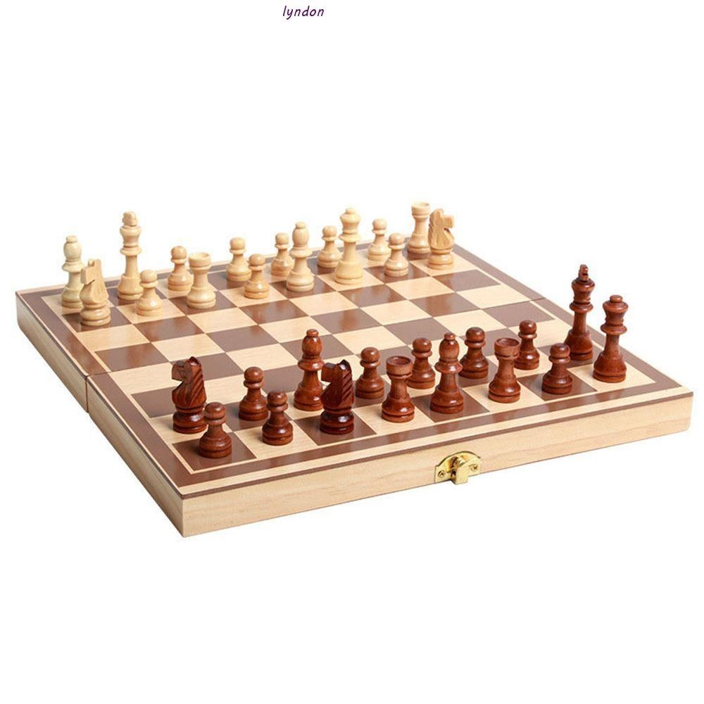 Trò chơi cờ vua LYNDON 1 bộ Cờ vua di động Cờ vua bằng gỗ Cờ vua