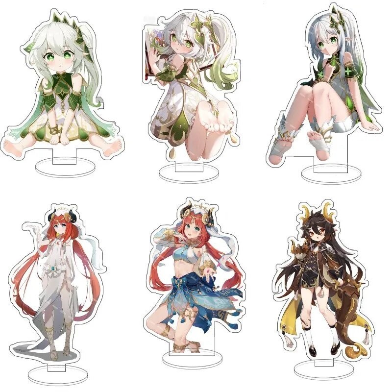 Mô hình Standee Anime Genshin Impact Nahida jfgkig Nilou Zhongli Phụ kiện trang trí để bàn góc học t