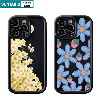 Suntaiho Ngộ nghĩnh Vỏ Điện Thoại Họa Tiết Hoa Đẹp Cho Iphone 15 14 12 13 11 Pro Max IP 7 8 Plus Iphon X Xs XR Xs Max Silicon Softcase Cao Cấp Chống Sốc