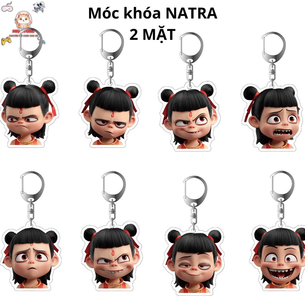 Móc khóa mica 2 mặt in hình natra ma đồng náo hải