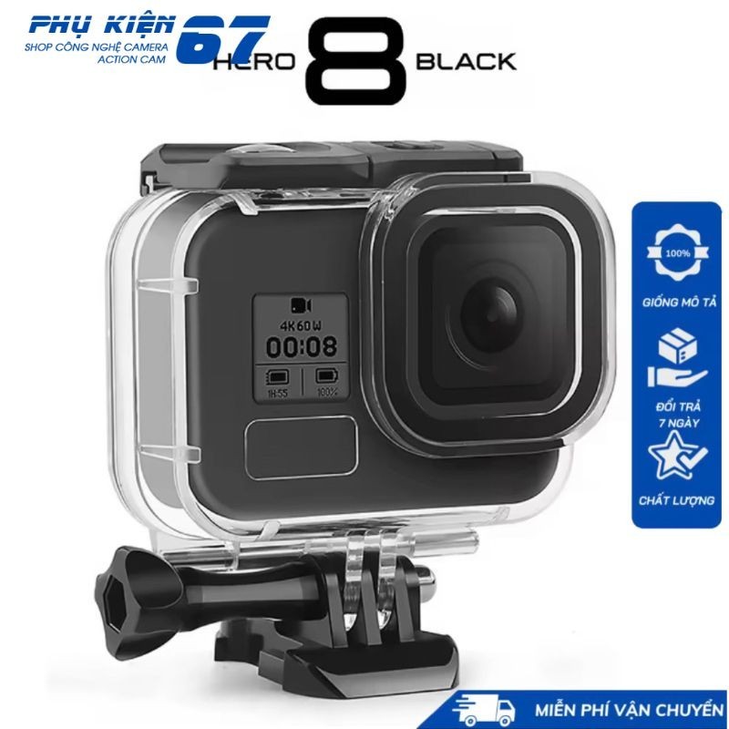 vỏ chống nước gopro 8 ,phụ kiện máy quay gopro 8 PHỤ KIỆN 67VN