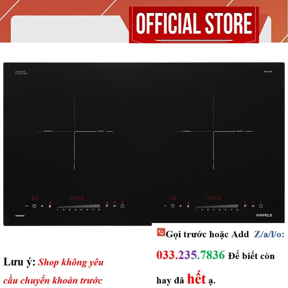 Bếp từ 2 vùng nấu Hafele HC-I2732A 536.61.726 <SALE<