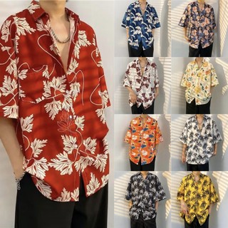  Ins Áo Sơ Mi In Hình Phong Cách Hawaii Nam Ngắn Tay Mùa Hè Phong Cách Hồng Kông Hợp Thời Trang Rời Kích Thước Lớn Đi Biển top inch Áo Sơ Mi 