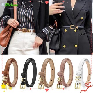 Thắt lưng màu nâu mỏng dành cho nữ MELENE, Thắt lưng gầy thiết kế sang trọng, Thắt lưng màu đen giả da mềm mại thời trang dành cho nữ