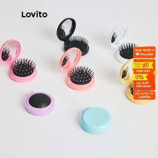 Lược chải tóc LOVITO mát xa tích hợp gương mini gấp gọn được dạng tròn dành cho nữ L48MU007 (1/ 2/ 3/ 4/ 5/ 6/ 7)