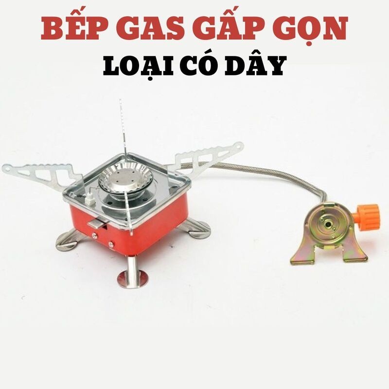 Bếp Ga Mini Gấp Gọn, Bếp Gas Dã Ngoại Du Lịch Đa Năng Tiện Dụng Kèm Dây, Bếp Mini Cầm Tay Cắm Trại