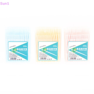 Sun1 > 200 Cái / bộ Nhựa Mềm Hai Đầu Chải Tăm Chăm Sóc Răng Miệng Đánh Bóng Tốt